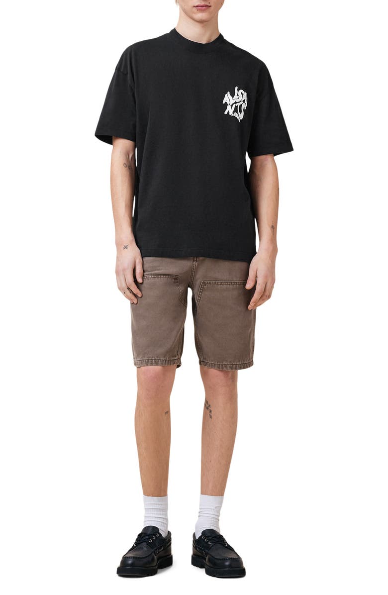 AllSaints Orlando Logo Oversize Graphic T-Shirt, Alternate, color, Jet Black