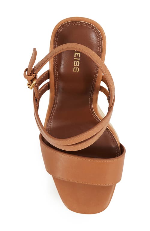 Reiss Hailey Platform Wedge Sandal In Brown