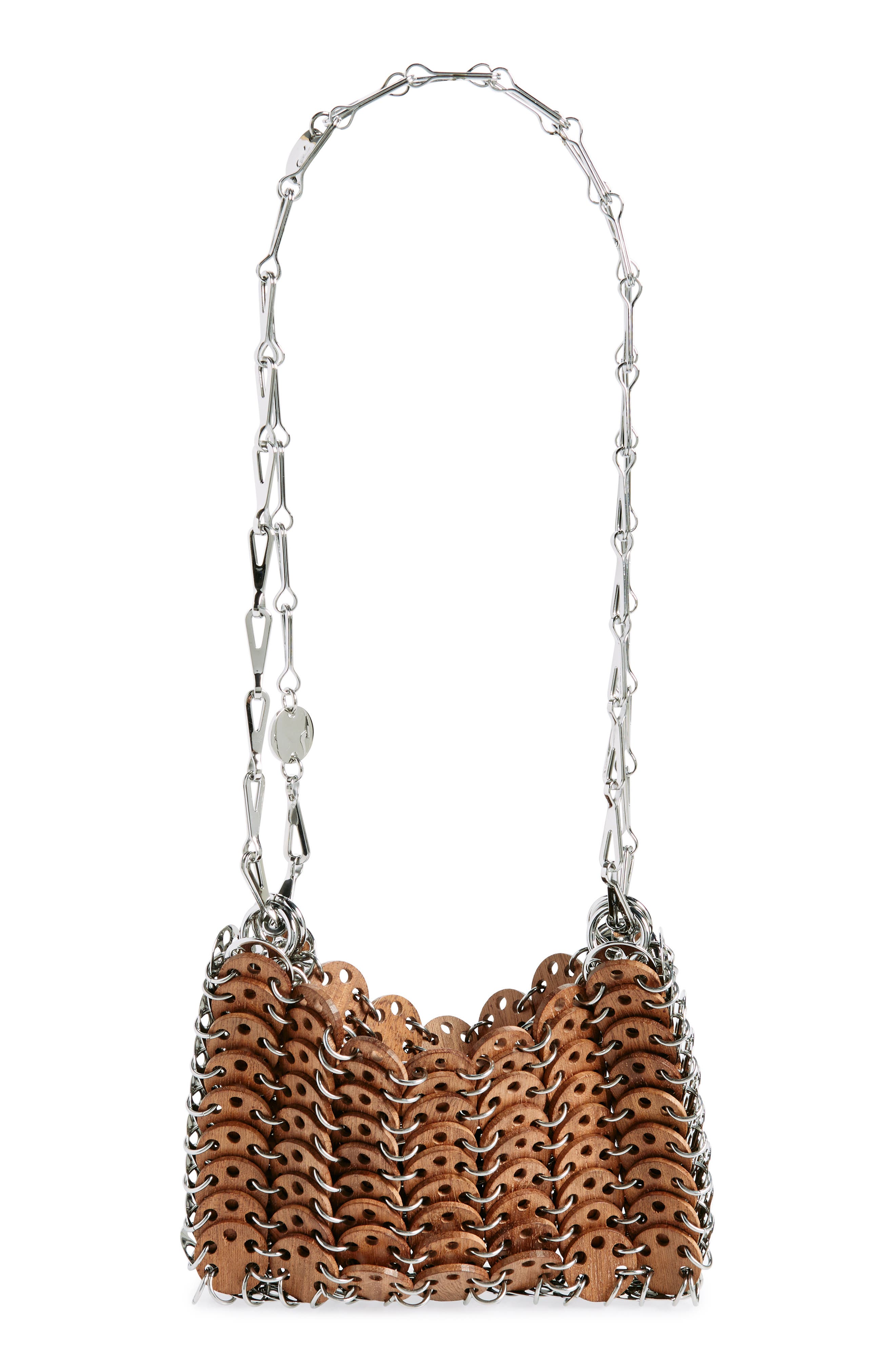 Rabanne 1969 Iconic Wood & Metal Shoulder Bag