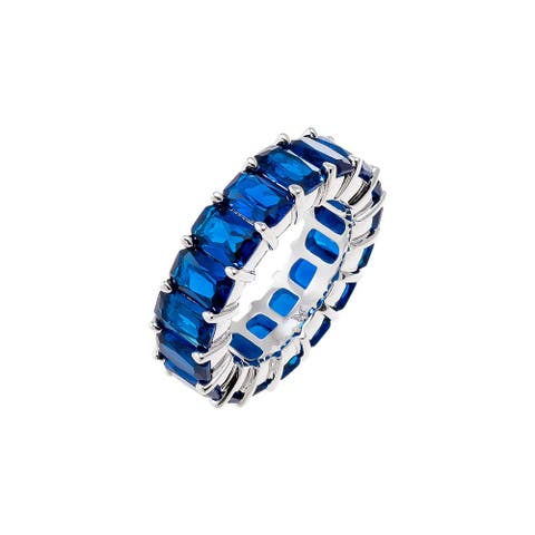 Colored CZ Baguette Eternity Band