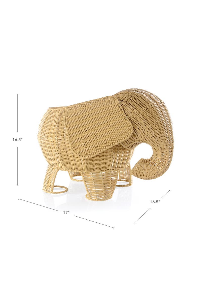 Elephant Washable Wicker Floor Basket, Alternate, color, Brown