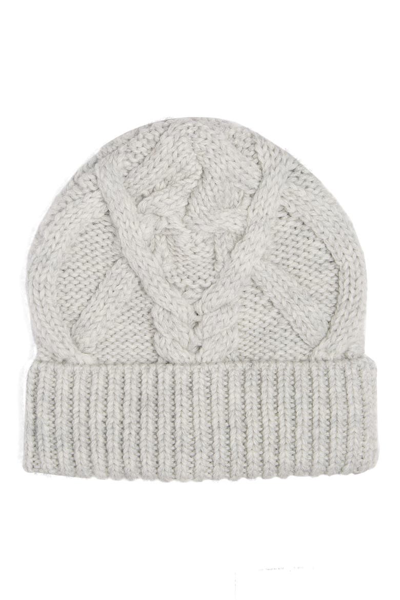 Ryamy Cable Stitch Wool Beanie, Main, color, GREY