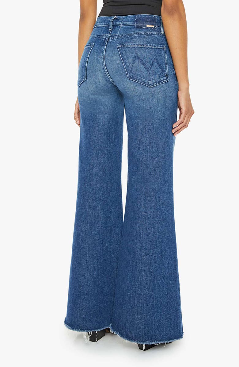 MOTHER The Twister Sneak Frayed Hems Flared Wide Leg Jeans, Alternate, color,