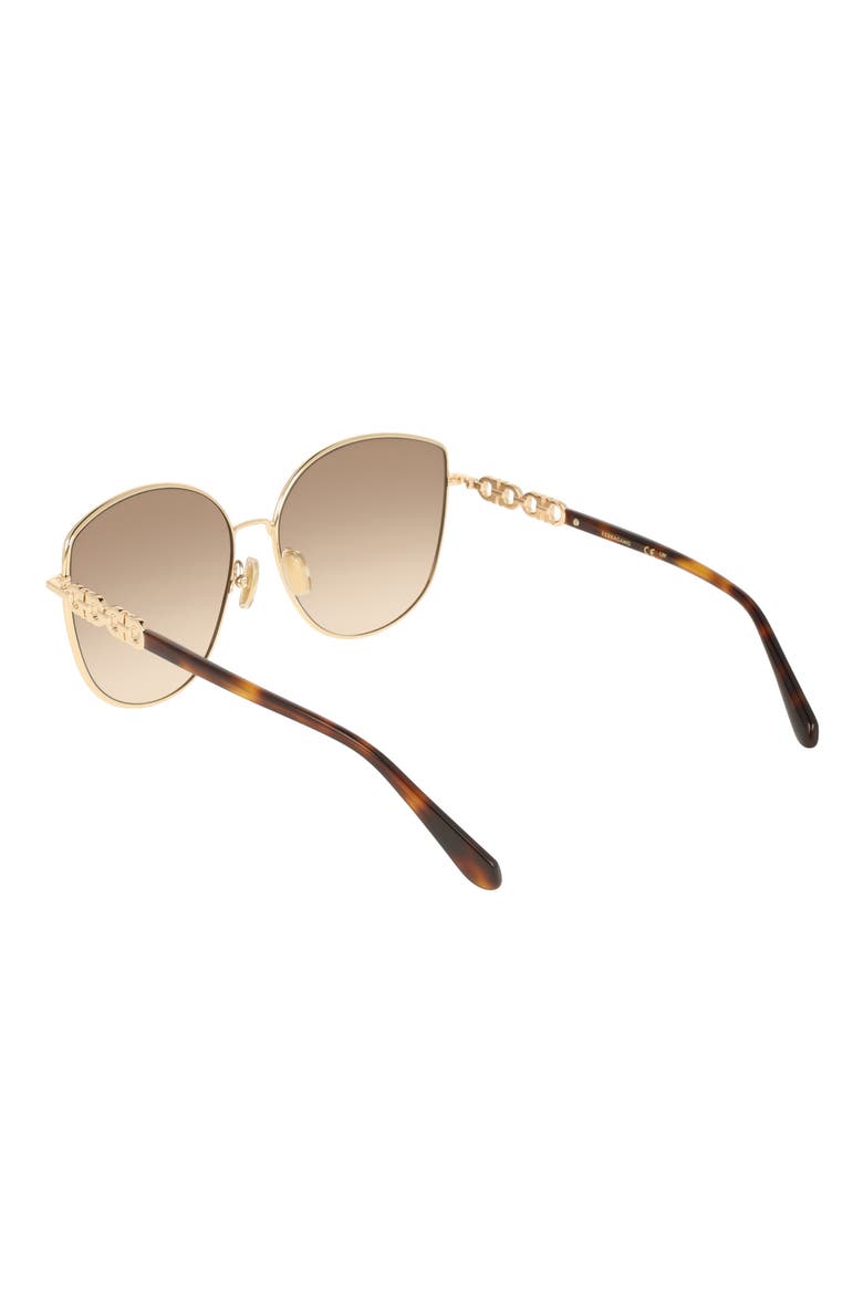 60mm Gradient Round Sunglasses, Alternate, color, GOLD/ BROWN OCHRE GRADIENT