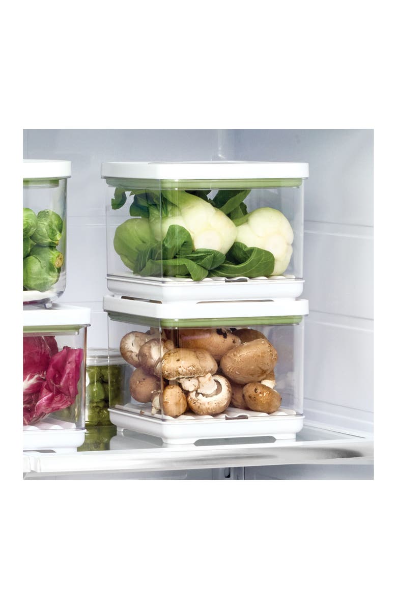 iDesign Fridge Produce Bin with Drainage Tray and Lid - Set of 4 - Clear, Alternate, color, 