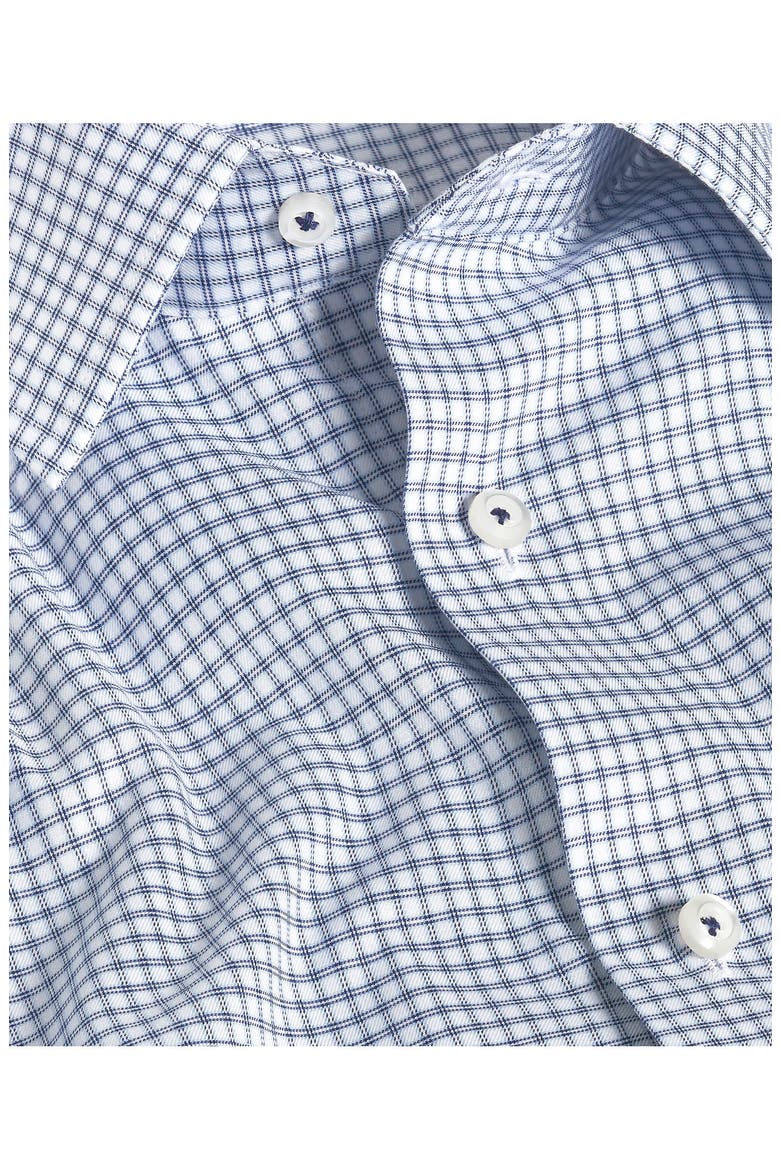 Slim Fit Stretch Twill Check Dress Shirt, Alternate, color, WHITE/ NAVY