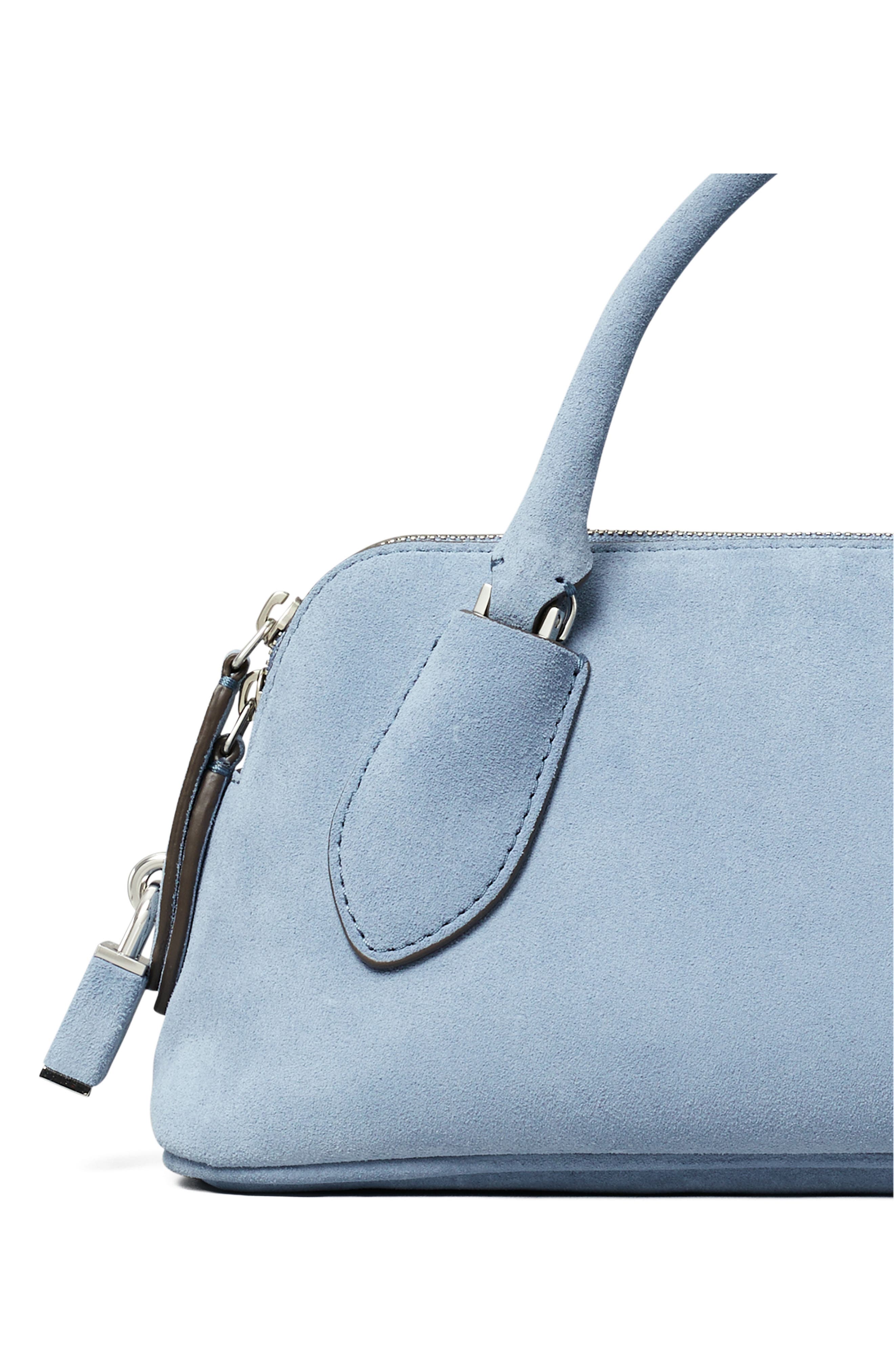 Lock Suede Top Handle Bag, Alternate, color, STEEL BLUE