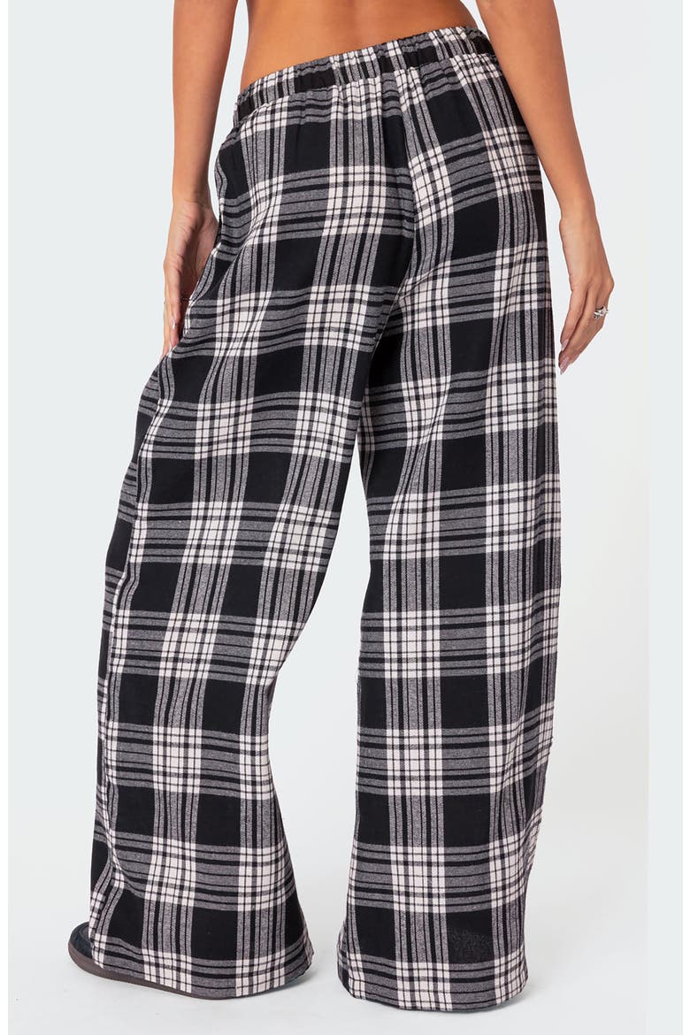 Lounge Around Plaid Wide Leg Pants, Alternate, color, BLACK-AND-WHITE