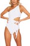 Carlie Cutout One-Shoulder Tie Waist One-Piece Swimsuit