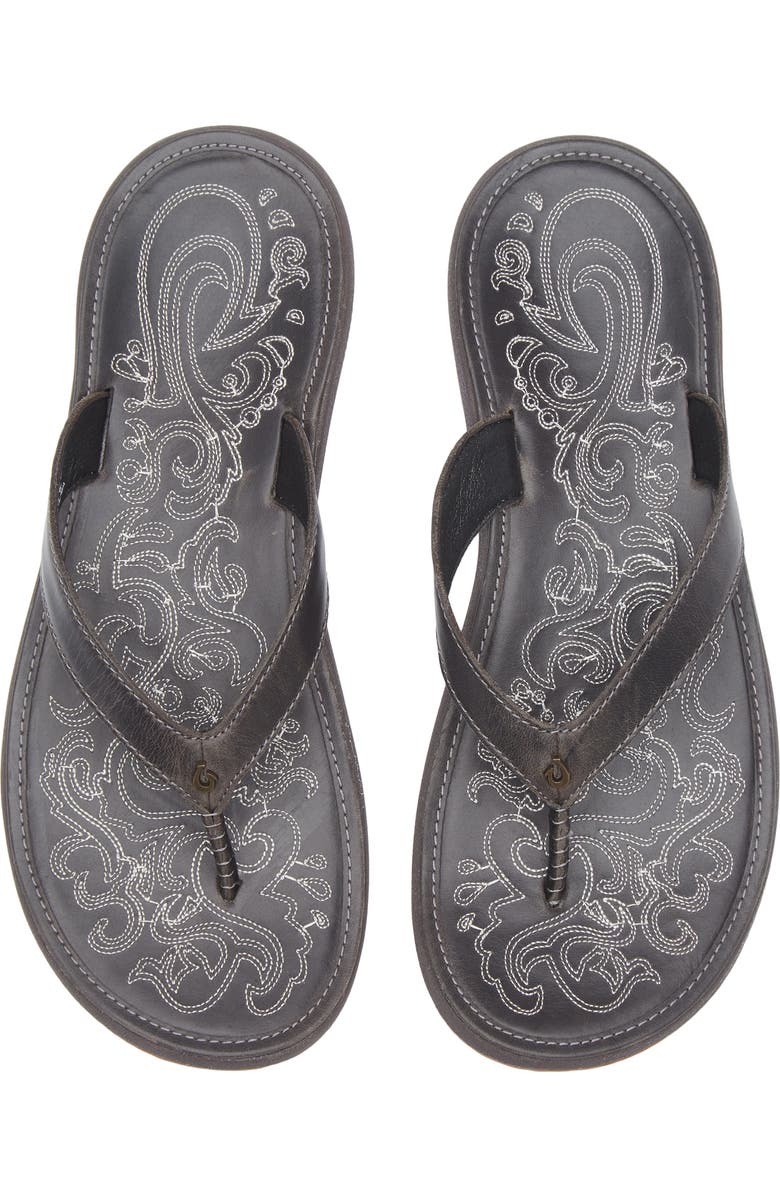 OluKai Paniolo Flip Flop, Alternate, color, Onyx / Onyx