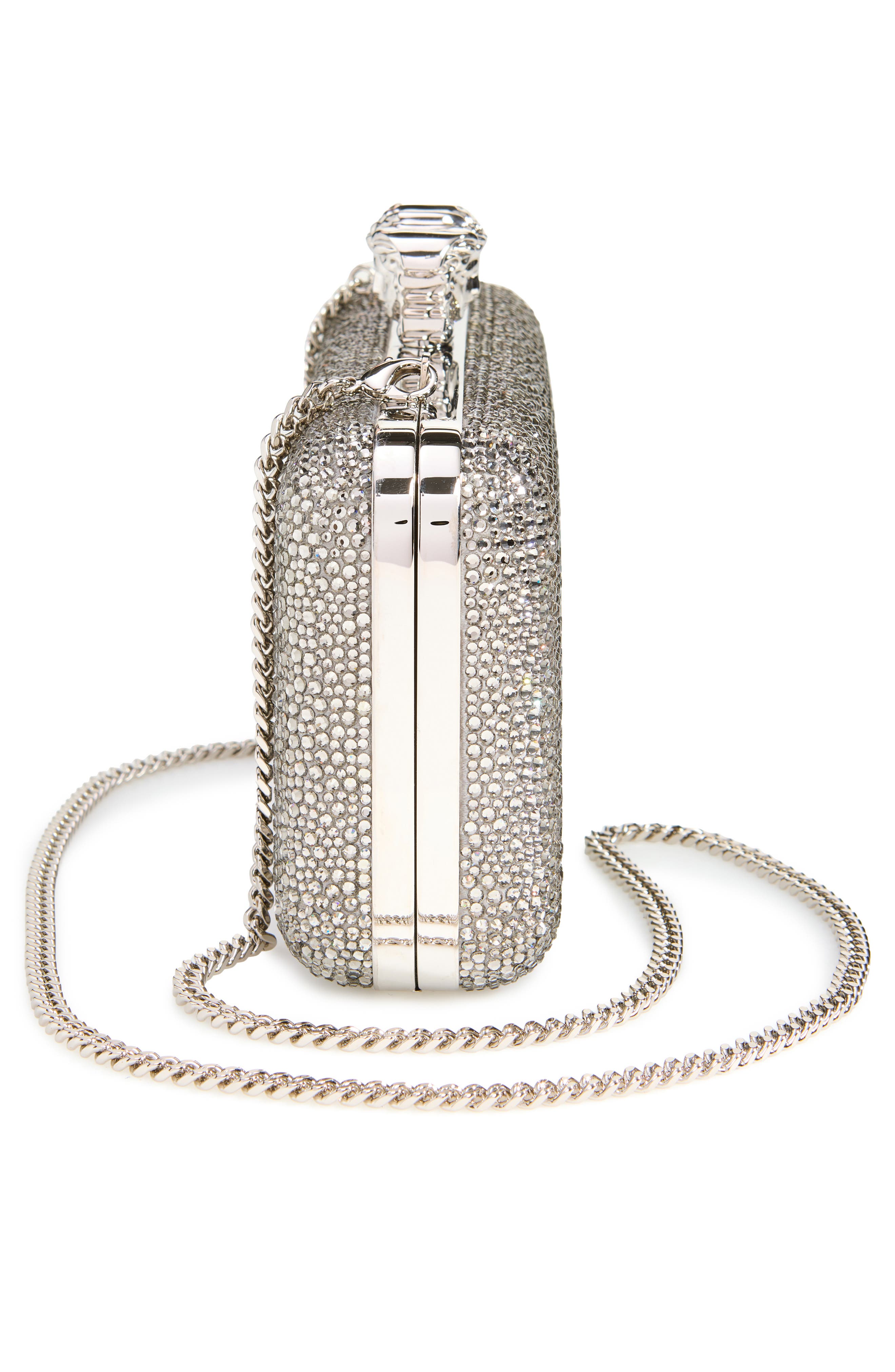 Versace Embellished Clutch, Alternate, color, Pearl Grey-Palladium