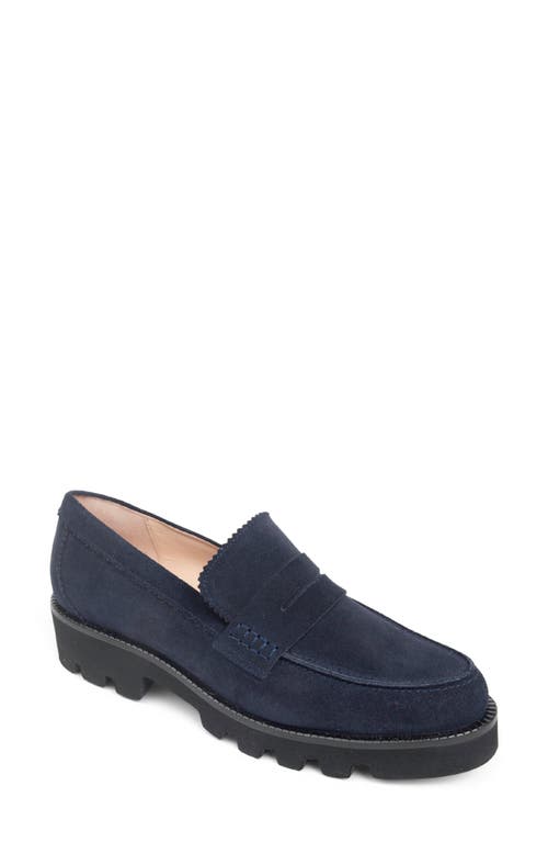 Patricia Green Vince Lug Sole Penny Loafer In Blue