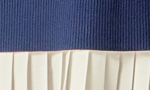 English Factory Long Sleeve Mixed Media Polo Minidress In Multi