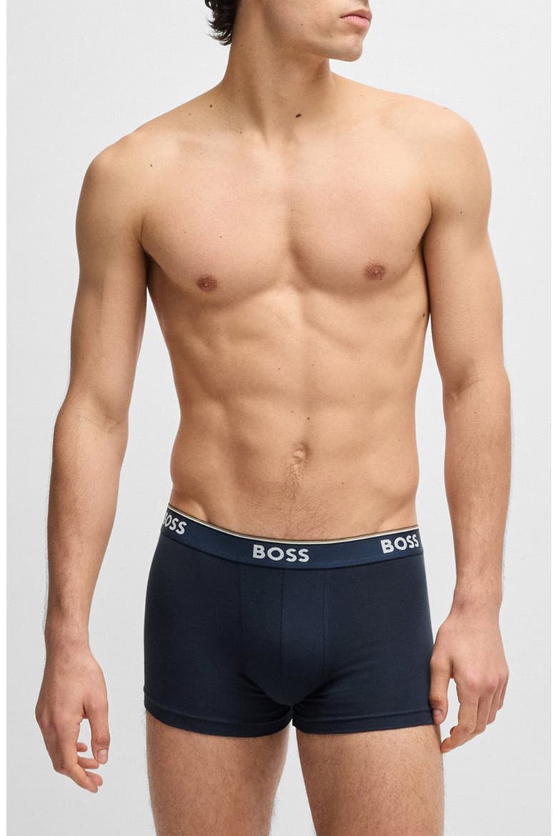 Assorted 3-Pack Power Stretch Cotton Trunks, Main, color, BLACK/ BLUE ASSORTED