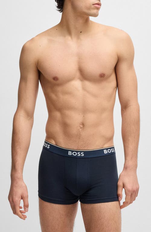 Hugo Boss Boss Assorted 3-pack Power Stretch Cotton Trunks In Multi
