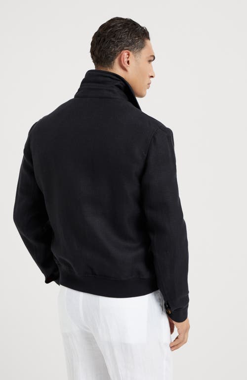 Brunello Cucinelli Diagonal Twill Jacket In Black