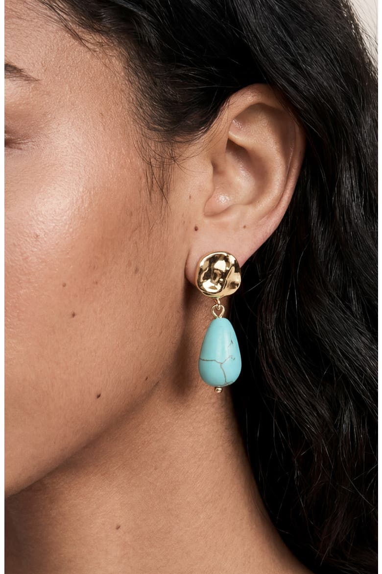 Turquoise Drop Earrings, Alternate, color, TURQUOISE