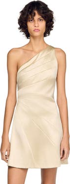 SANDRO Short cutaway satin-effect dress