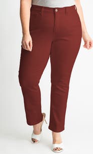 SLINK Jeans High Waist Ankle Slim Straight Leg Pants