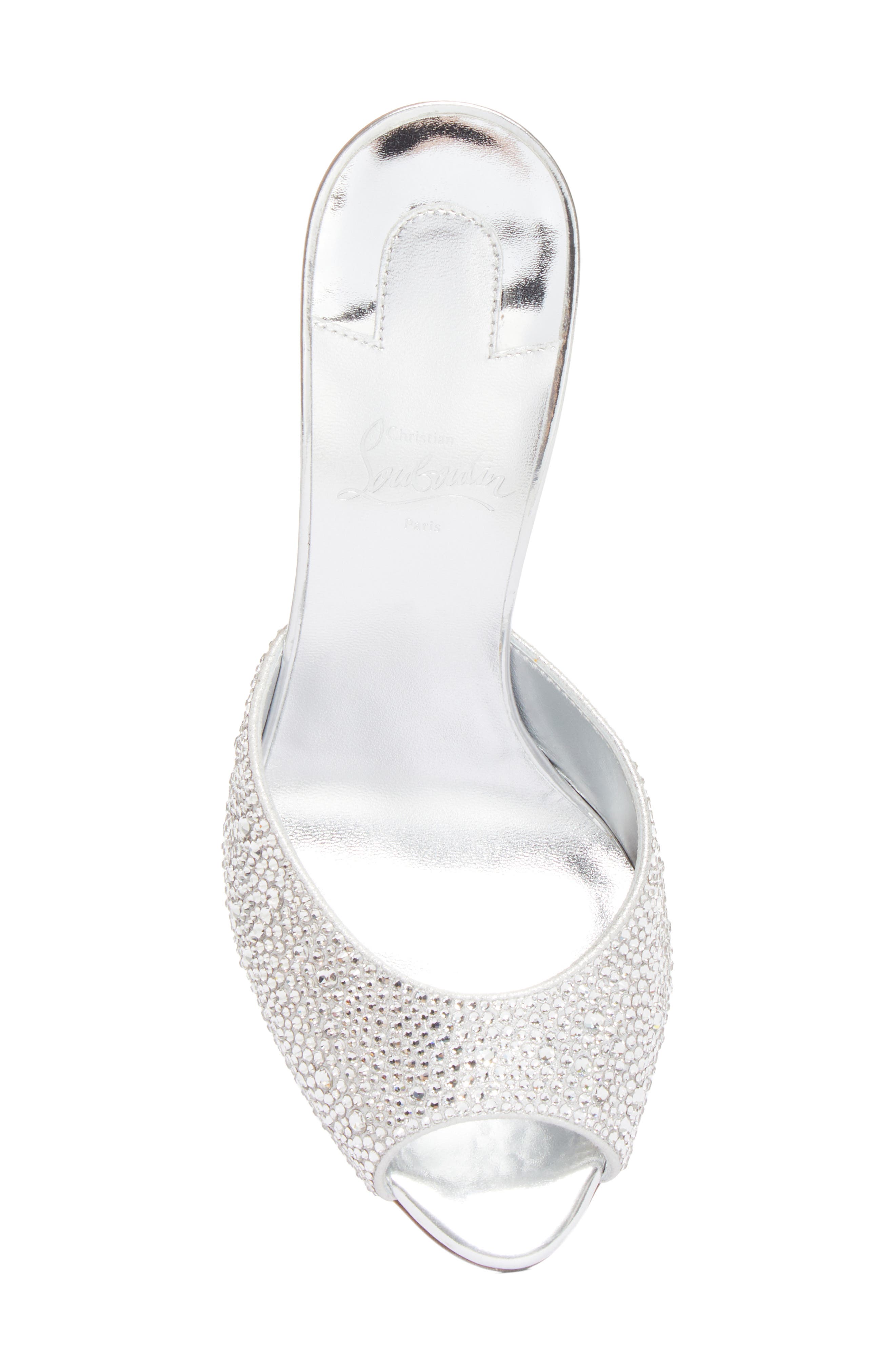 Me Dolly Crystal Embellished Slide, Alternate, color, SILVER/ SILVER