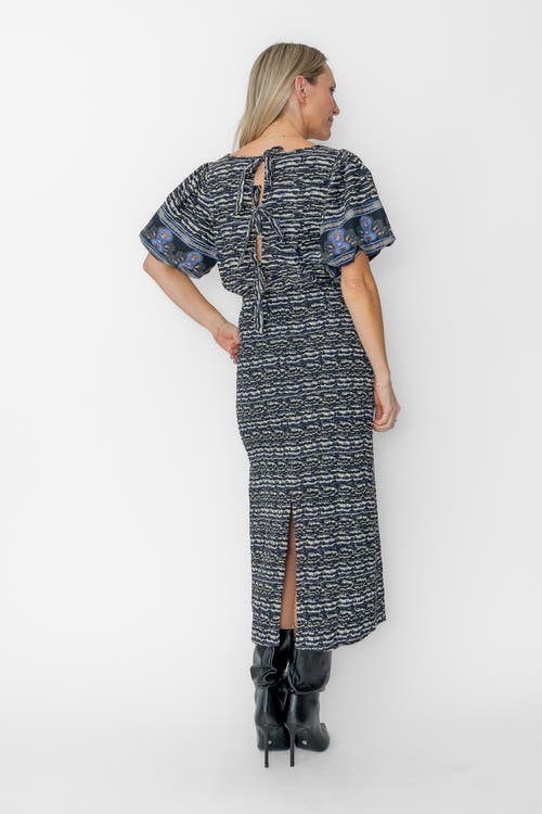 West Of Josette Midi Dress In Blue