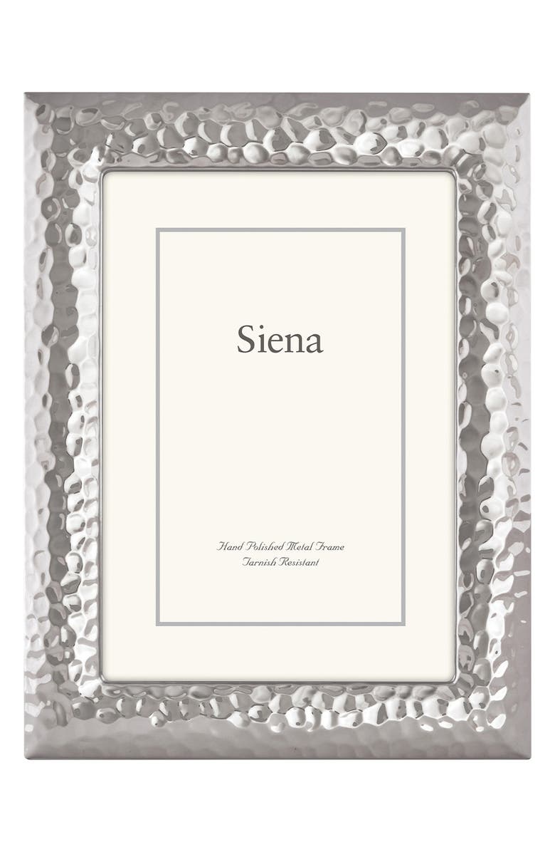 Siena Hammered 4 x 6-Inch Picture Frame, Main, color, Silver