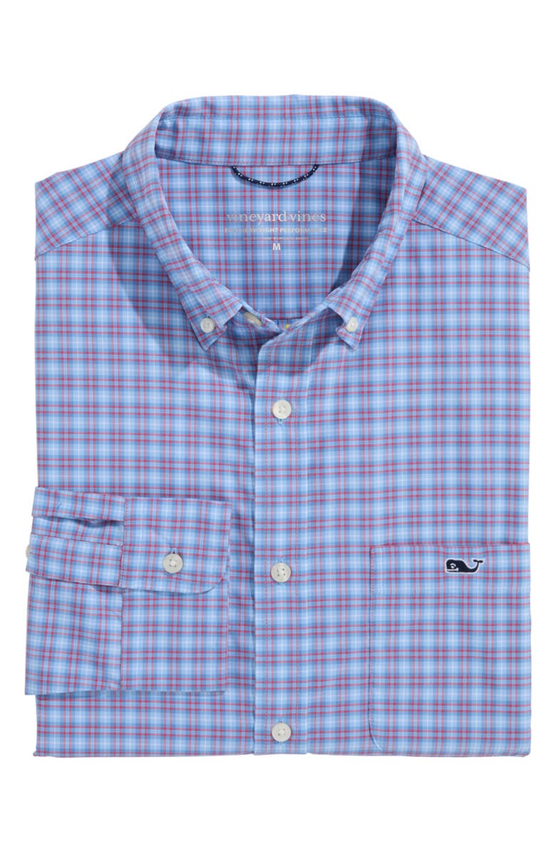 vineyard vines Cobia Check Featherweight Performance Button-Down Shirt, Alternate, color, 