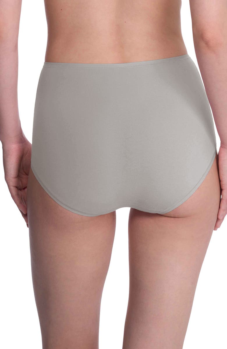 Natori Bliss Bare Cotton High Waist Briefs, Alternate, color, Grey Sky