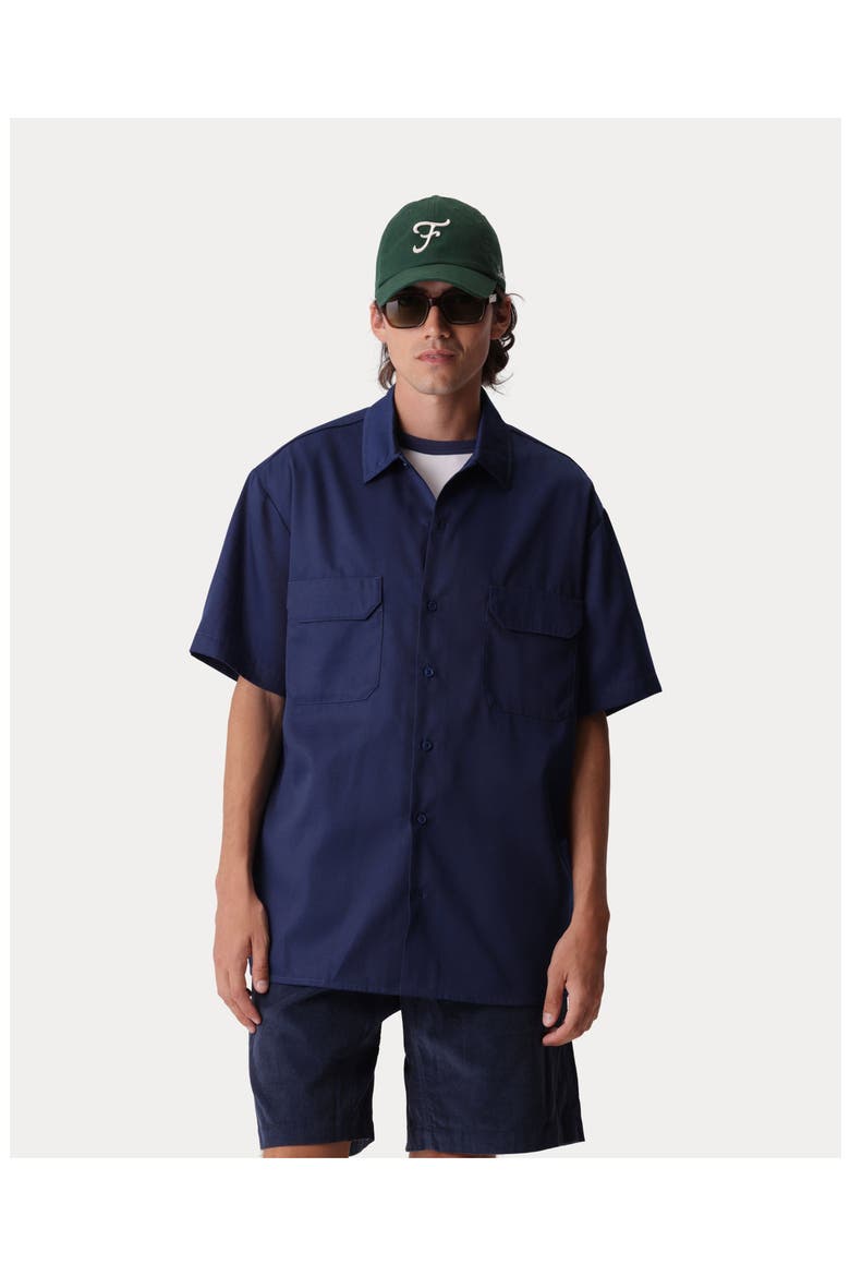 Hap Short Sleeve Twill Shirt, Alternate, color, Blue