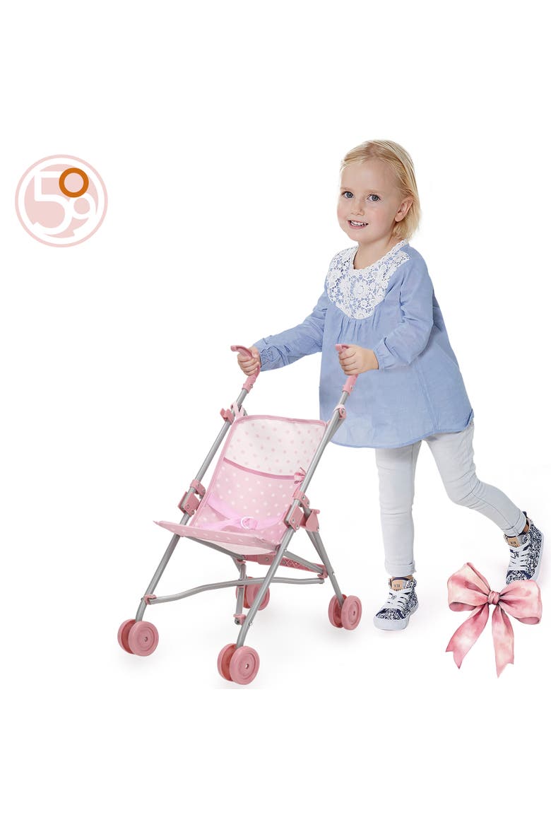 Bow Umbrella Doll Stroller Push Buggy, Alternate, color, Multicolored