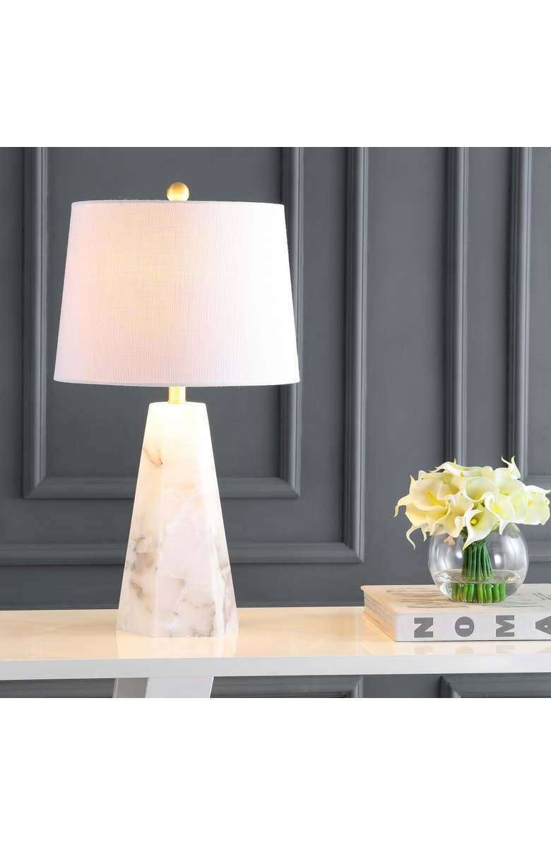 JONATHAN Y Xio Alabaster LED Table Lamp, Alternate, color, White