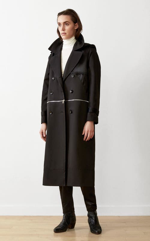 Caalo Water-resistant Convertible Sustainable Trench Coat In Black