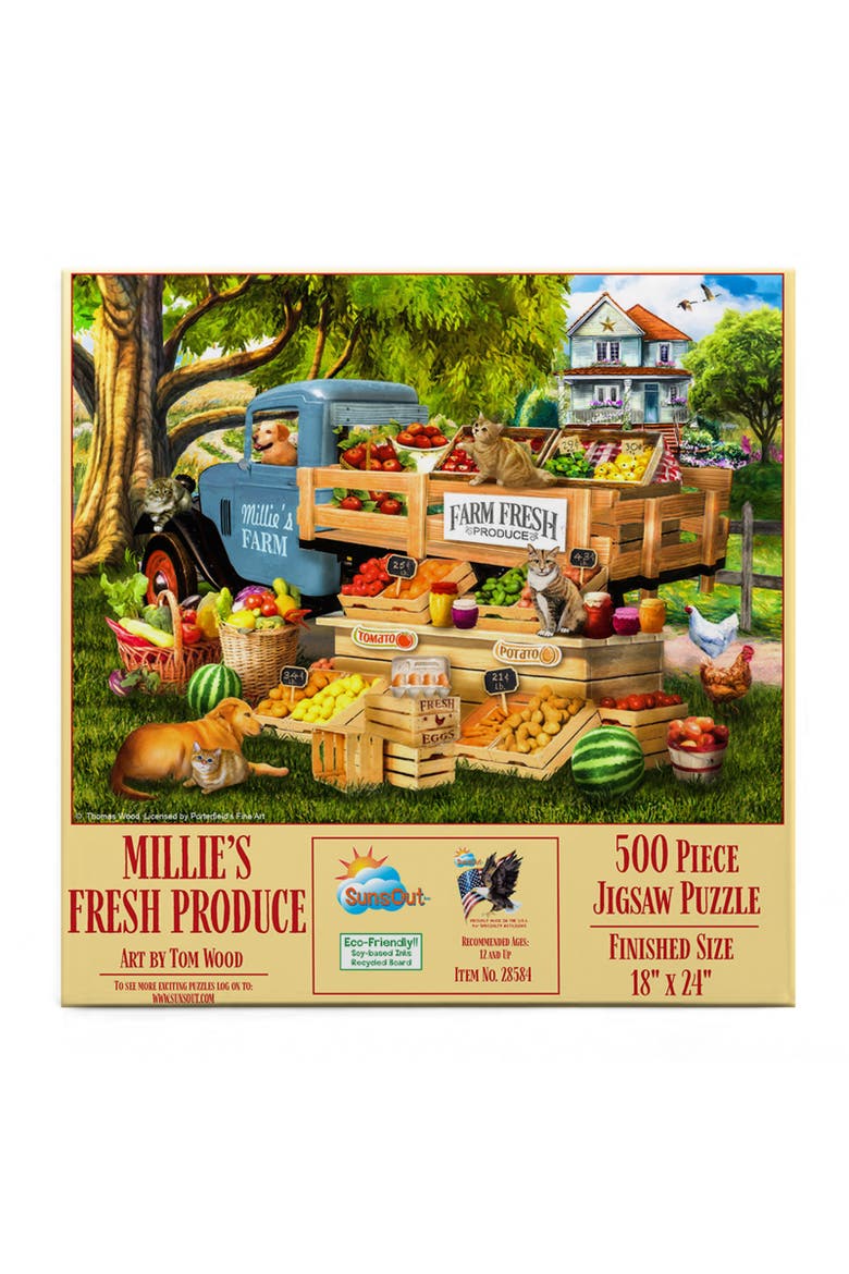Millie's Fresh Produce 500 piece Jigsaw Puzzle for Adults, Alternate, color, Multicolor