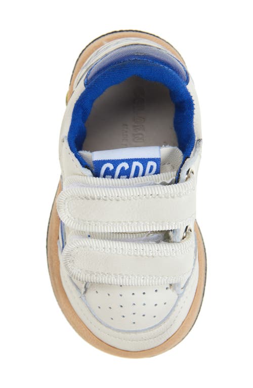 Golden Goose White June Sneakers For Kids With Star And Logo In White/blue