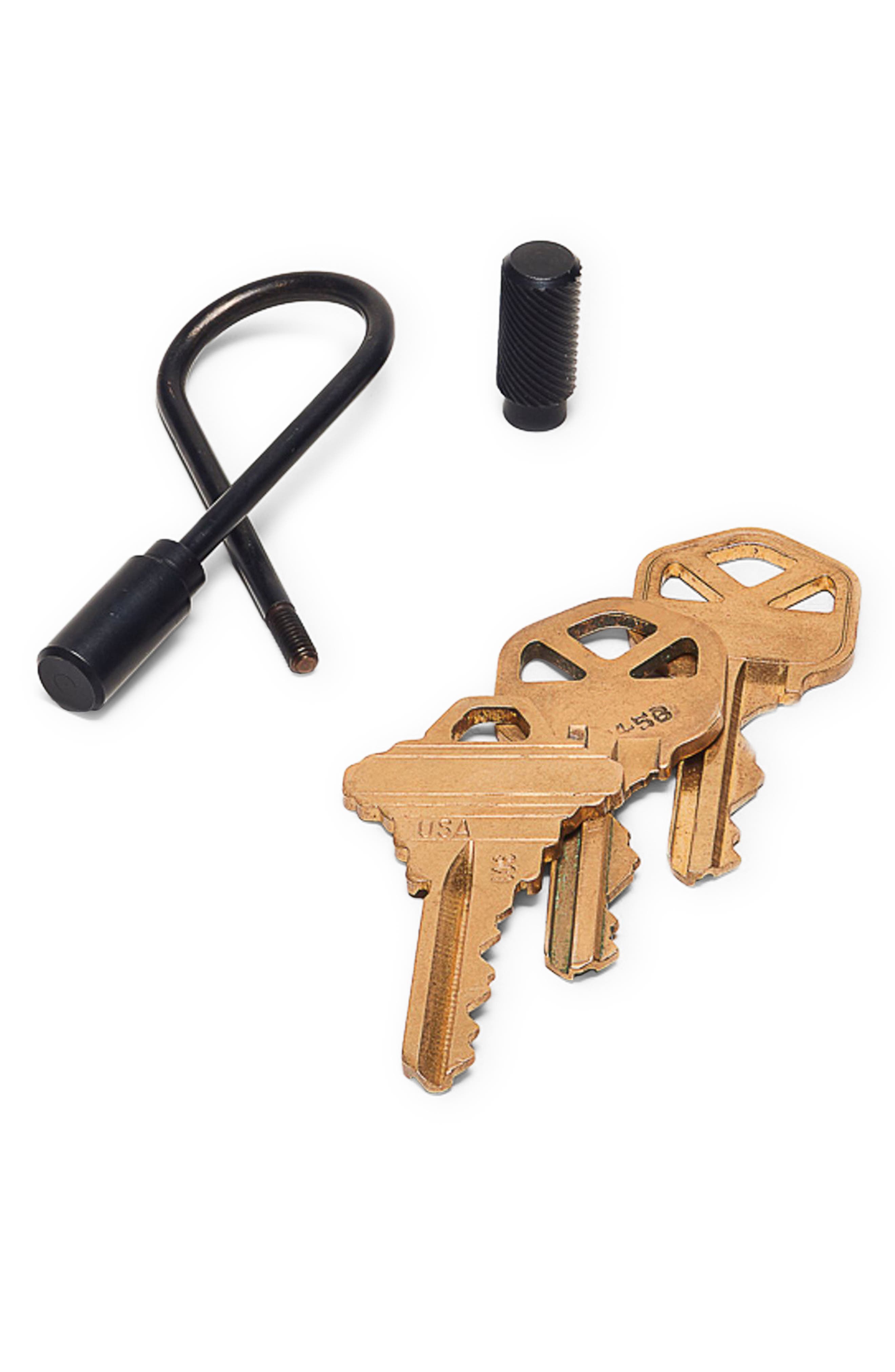 Closed Helix Key Ring, Alternate, color, VAPOR BLACK