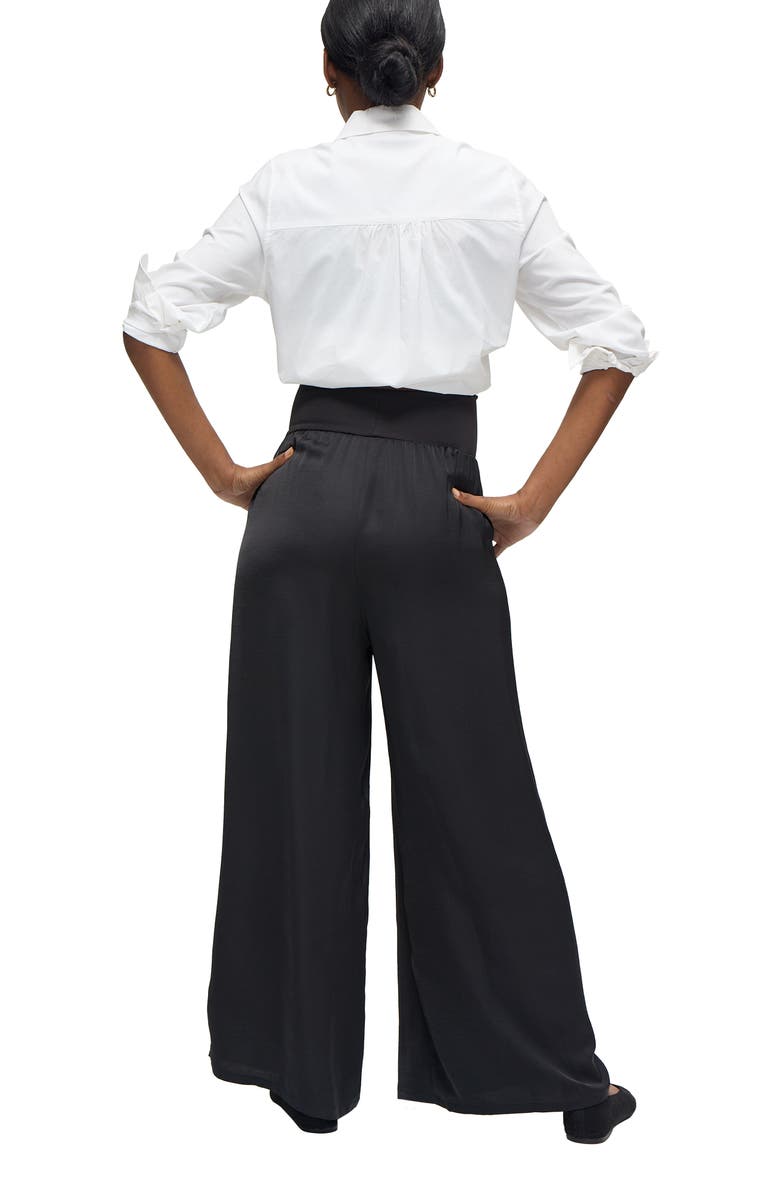 Ingrid & Isabel Flowy Woven Maternity Pant, Alternate, color, Black