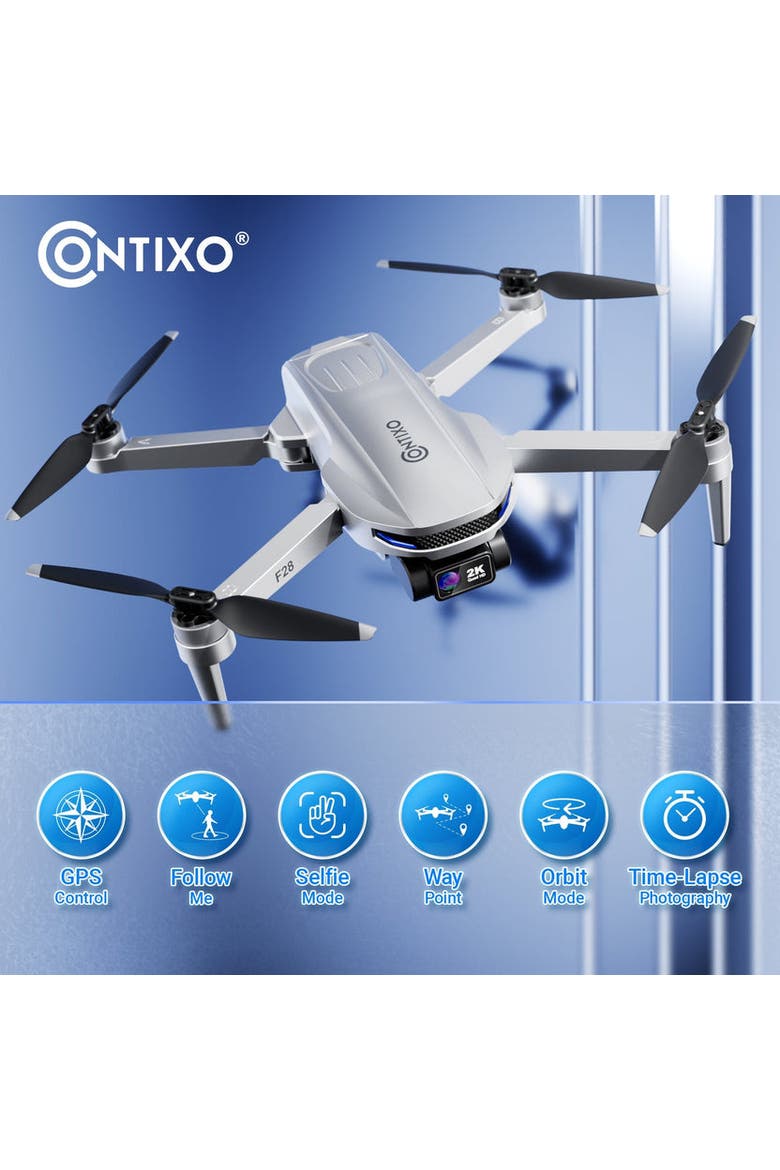 2K Foldable Camera Drone, Alternate, color, Grey