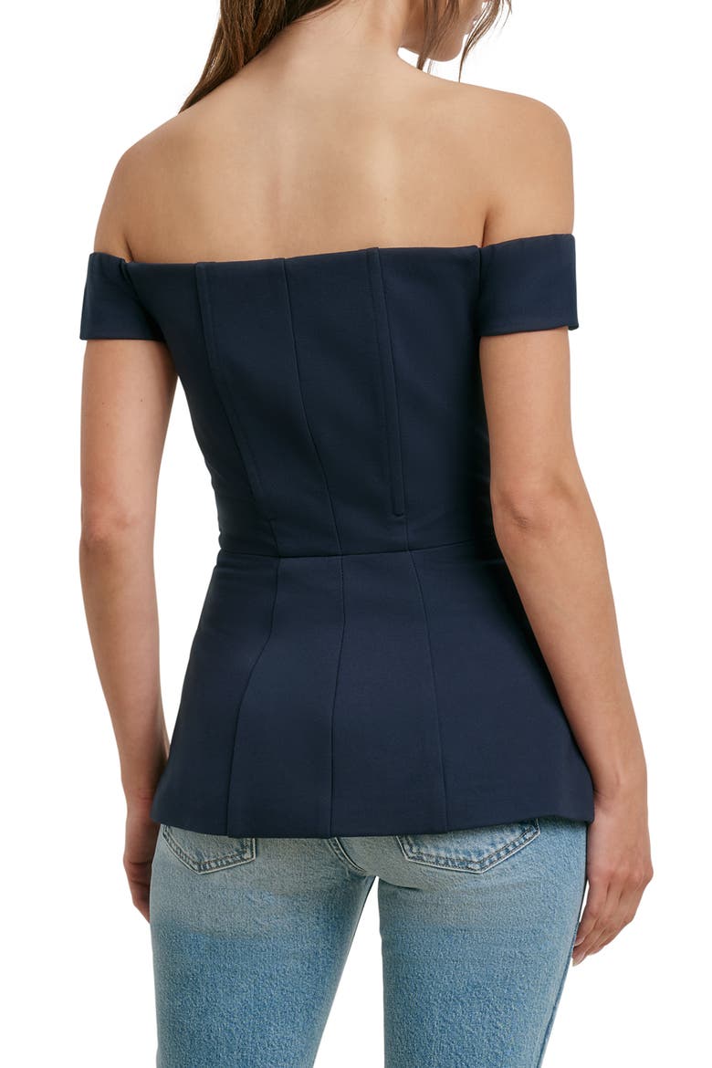 The One That I Want Off the Shoulder Top, Alternate, color, NAVY