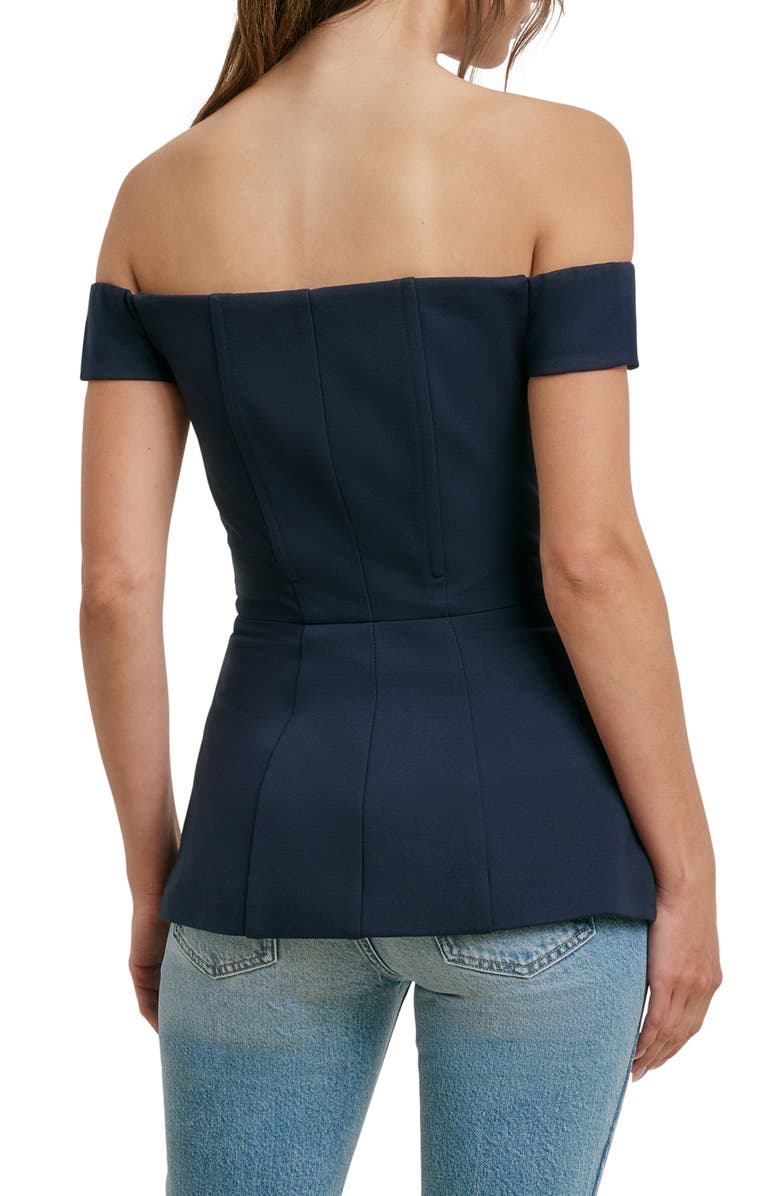 Favorite Daughter The One That I Want Off the Shoulder Top, Alternate, color, Navy