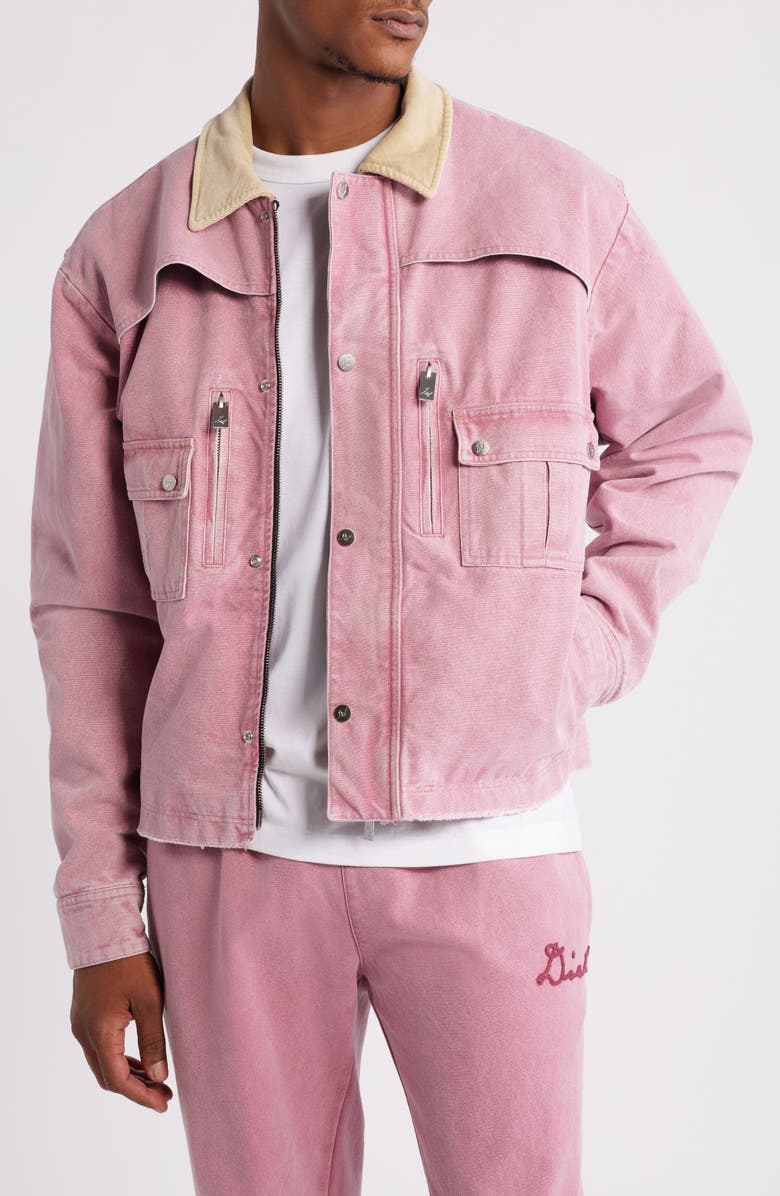 DIET STARTS MONDAY Hopkins Raw Edge Cotton Canvas Work Jacket, Main, color, 