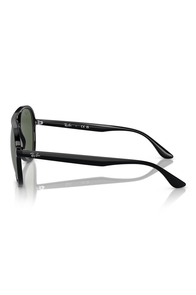 57mm Pilot Sunglasses, Alternate, color, BLACK
