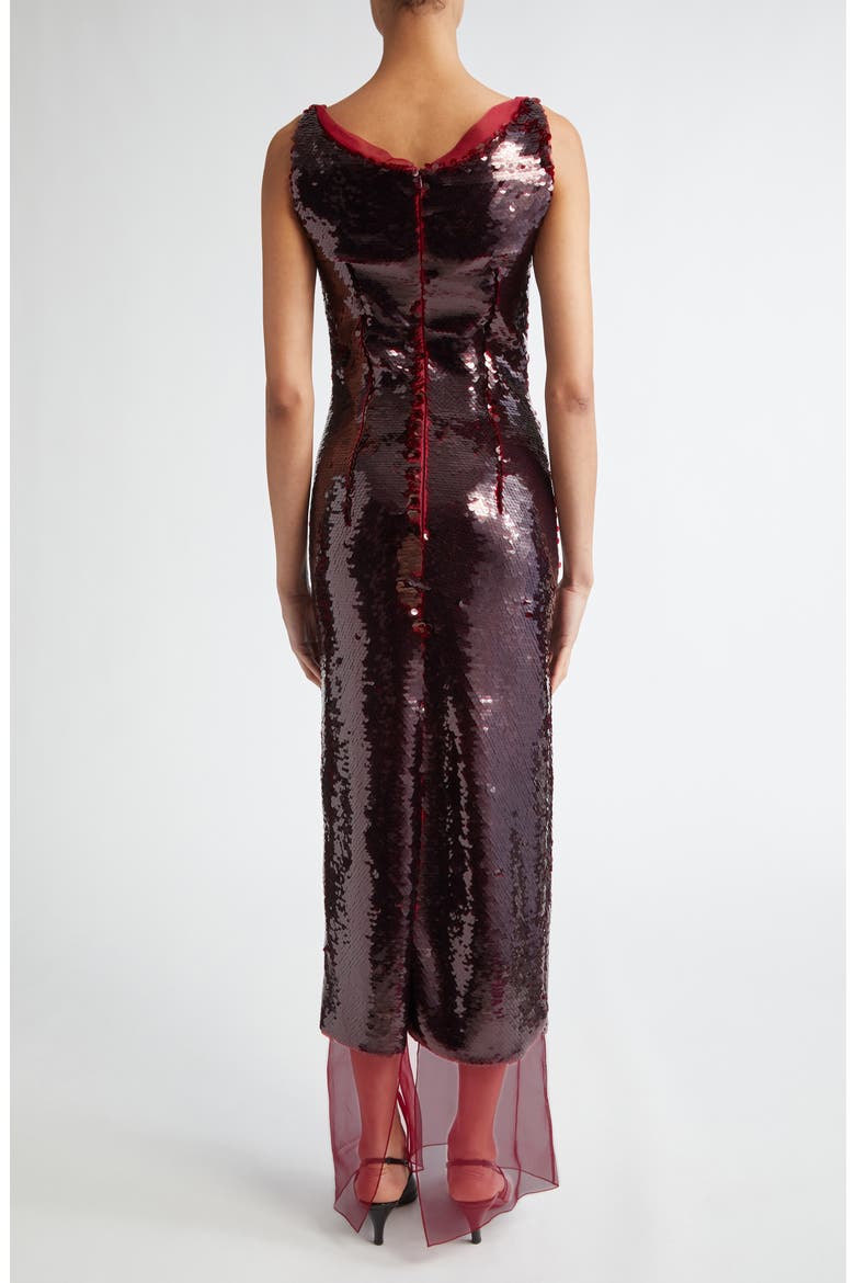 Nehemia Sequin Column Dress, Alternate, color, BURGUNDY
