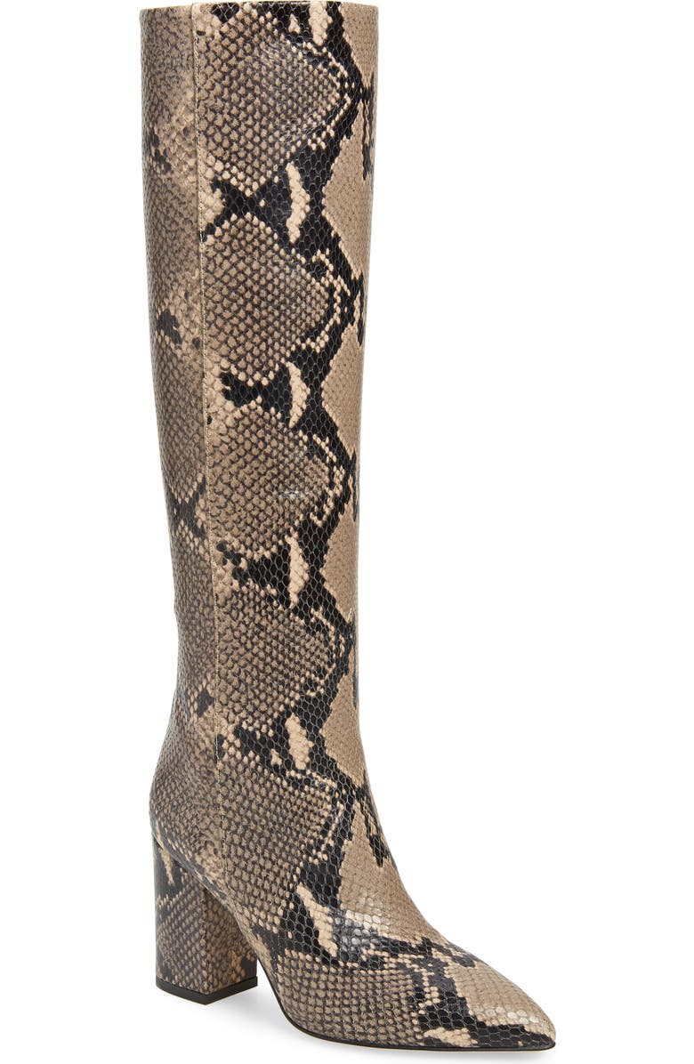 Paris Texas Python Embossed Knee High Boots, Main, color,