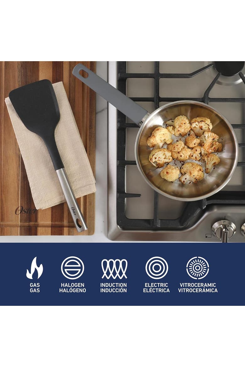 8 Inch Stainless Steel Frying Pan w/ Soft-Touch Handle, Alternate, color, Silver