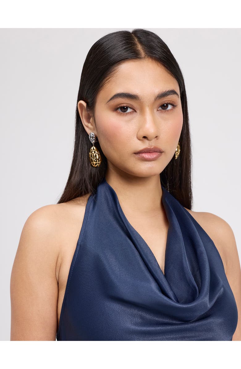 Ghost London Elara Cowl Front Satin Maxi Dress, Alternate, color, Navy