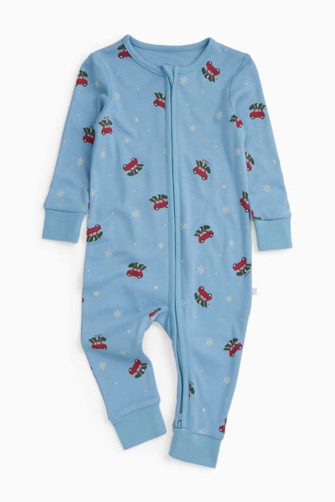 Snowy Car Two Way Zip-Up Romper (Baby)