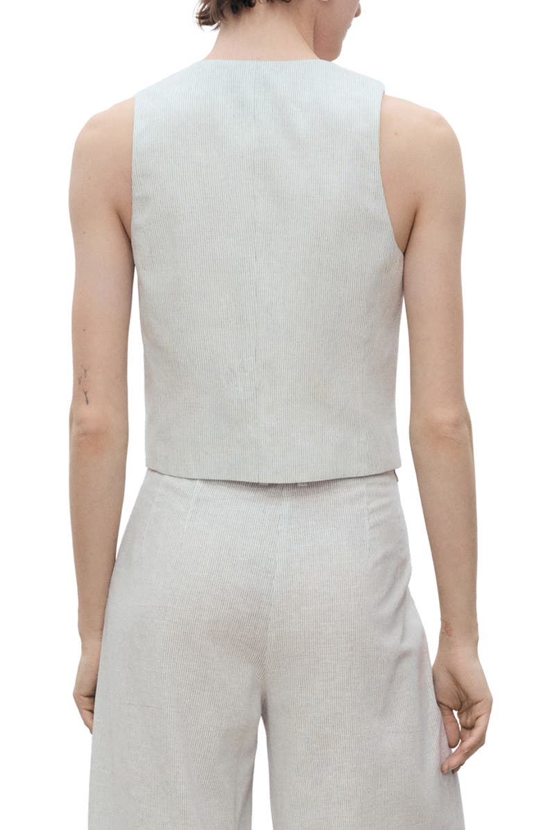 MANGO Cotton & Linen Suit Vest, Alternate, color, Ecru