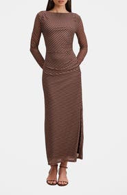 Ever New Ariel Long Sleeve Stripe Maxi Dress