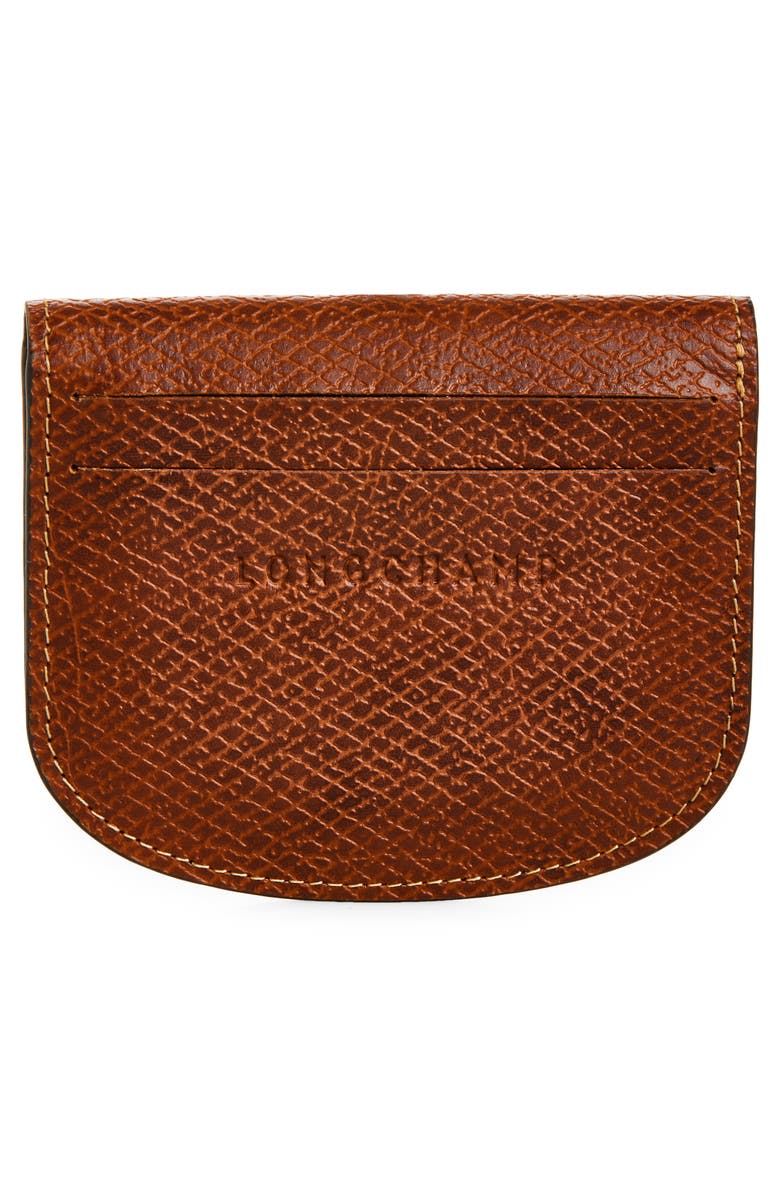 Longchamp Epure Leather Card Case, Alternate, color, Brown