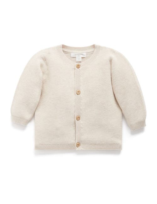 Purebaby Textured Knit Cardigan In Brown